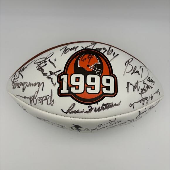 1999 Cleveland Browns Signed NFL Wilson Football w/ Jim Brown, Ozzie Newsome - Picture 1 of 11